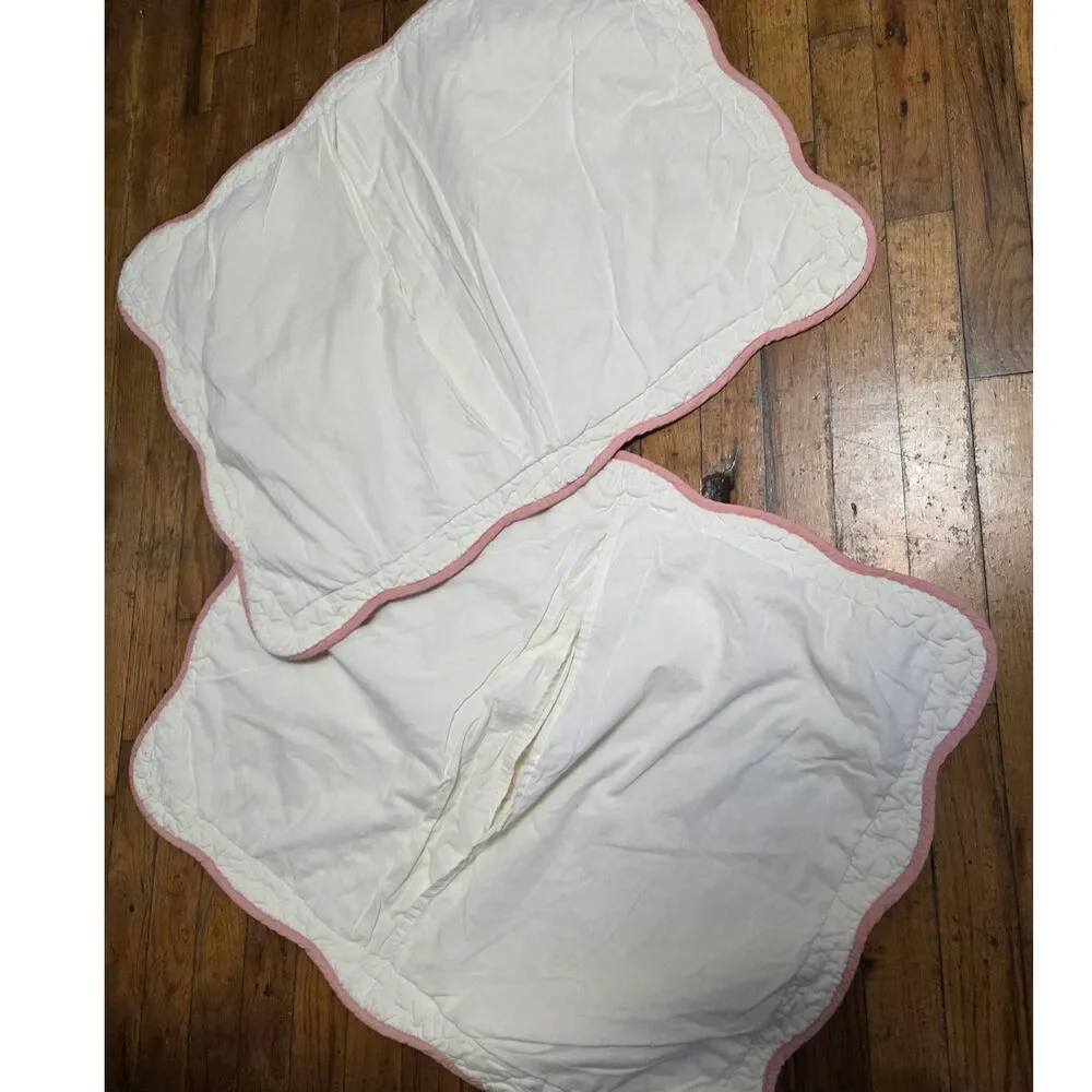 Lot 2 Vtg Pillow Cases Country Living Sewn Pink ROSES Floral Cottage Core